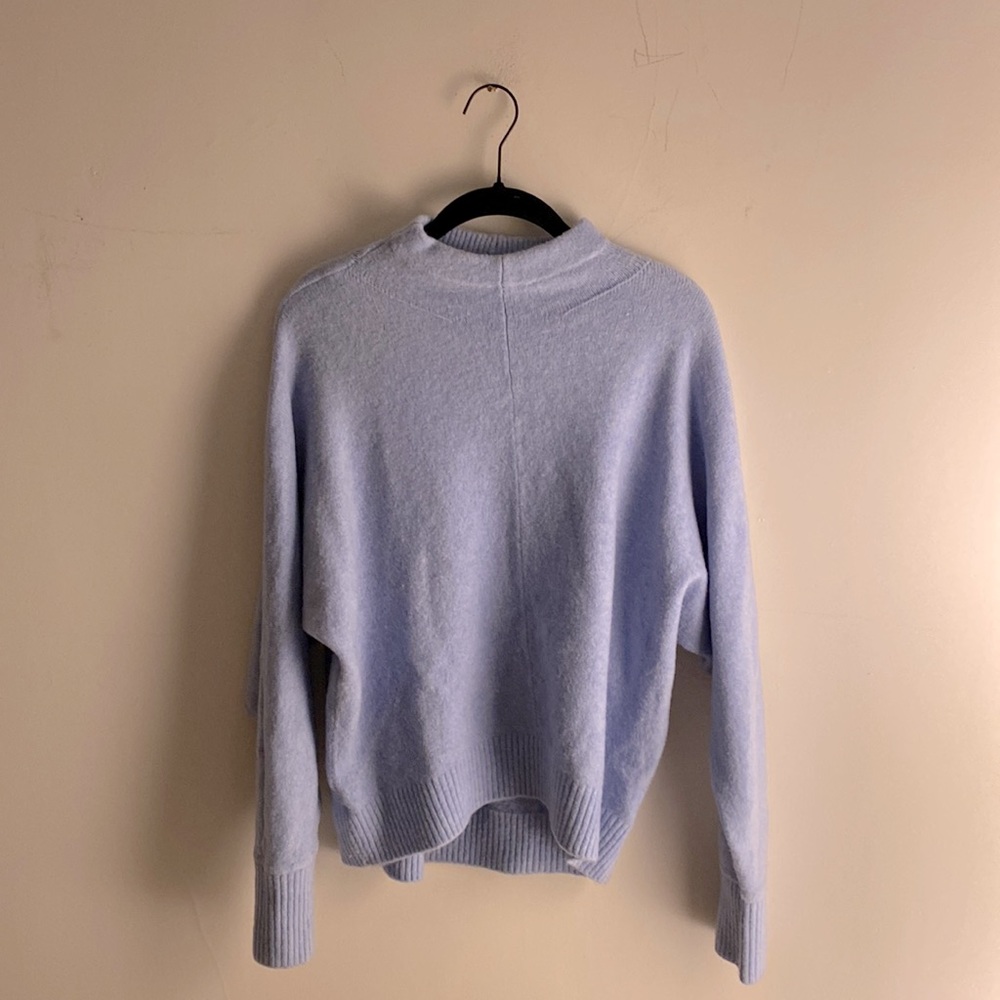 Sky blue mock neck sweater